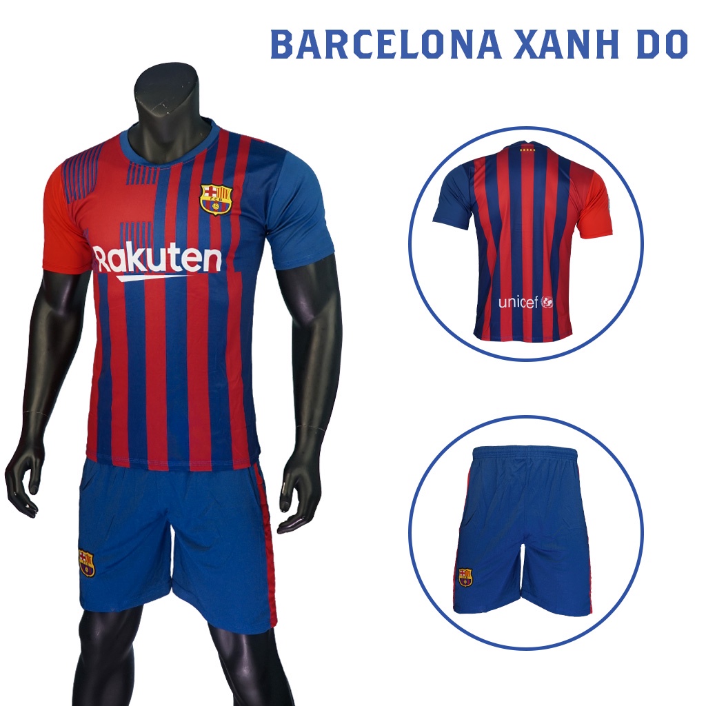 Quần áo đá bóng CLB BARCELONA - thun lạnh mới nhất năm 2021 - 2022, quần áo thể thao MK
