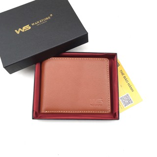 Bóp ví nam WAN da bò 100% W15 chính hãng (Màu da bò) - Kèm hộp sang trọng (có phiếu bảo hành) - Wan Store