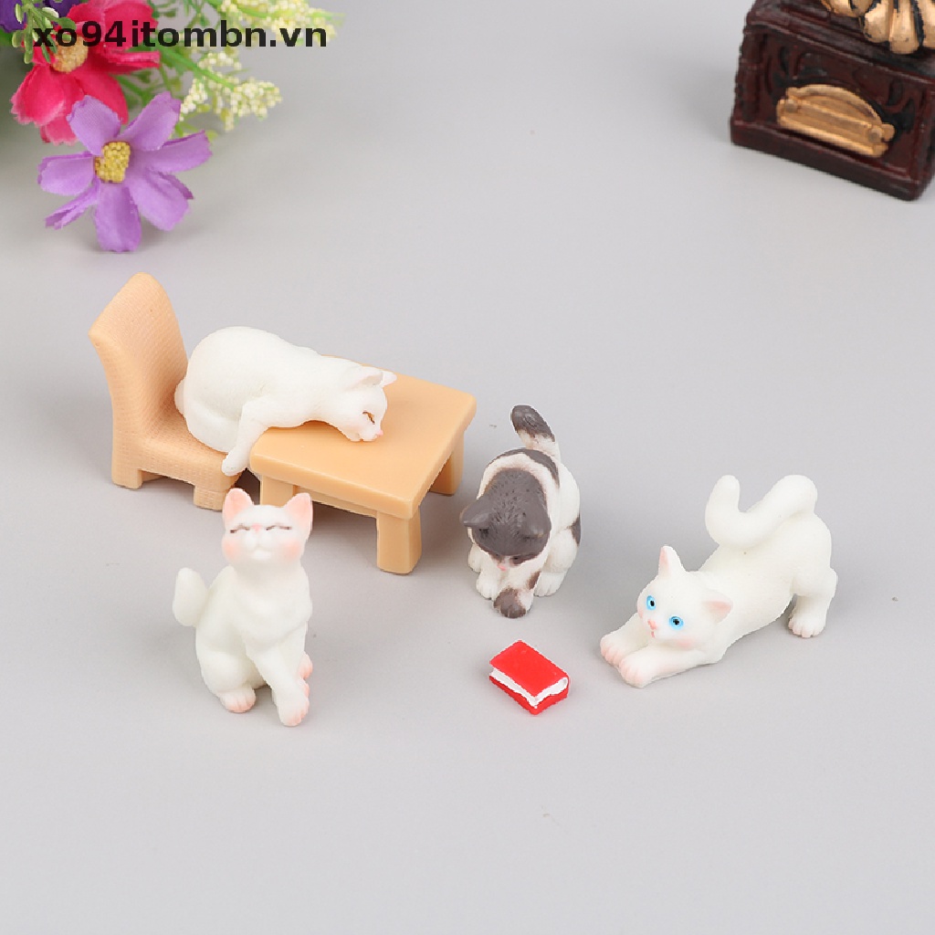 1 Tượng Mèo Con Hoạt Hình Trang Trí Đáng Yêu