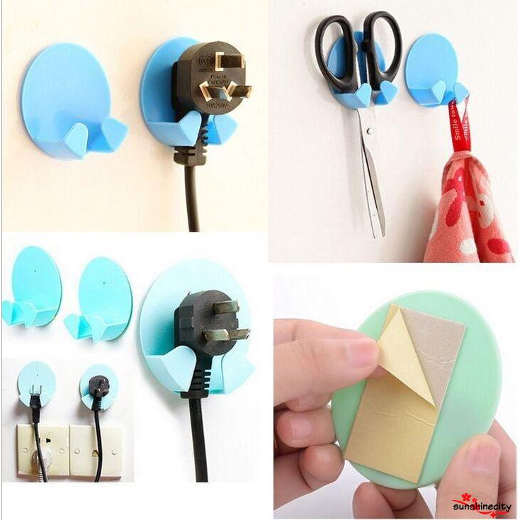 Enm-pretty dây điện nhựa lưu trữ ổ cắm giá treo tường móc treo dính