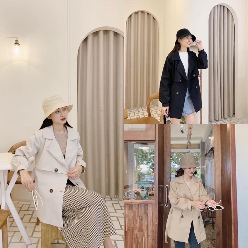 Áo Mangto nữ cổ vest, áo khoác nữ cao cấp