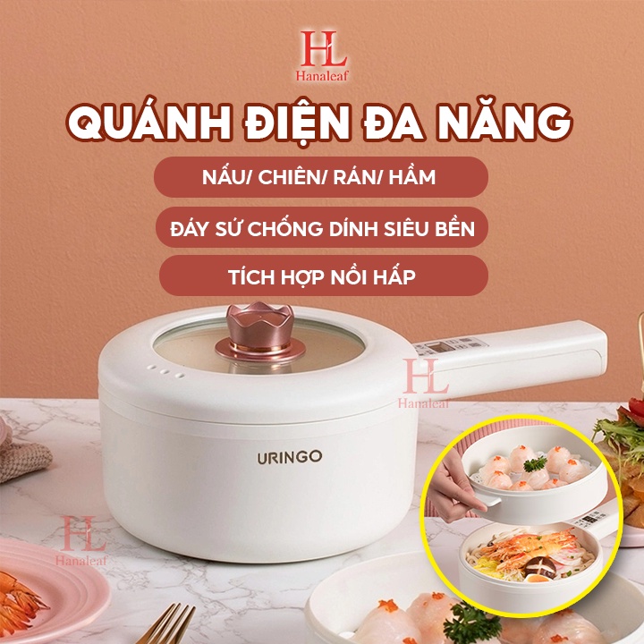 Chảo Điện Đa Năng Cao Cấp, Chảo Lẩu Gia Đình Chống Dính 2 Tầng, 6 chức năng Lẩu, rán, nướng, Cơm..
