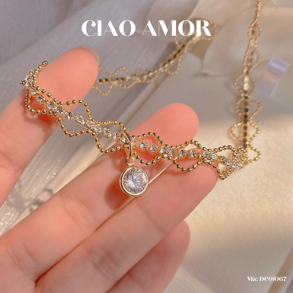 Dây chuyền nữ, Choker nữ tích hạt nhỏ Trang sức Ciao Amor Hàn Quốc - DC0167