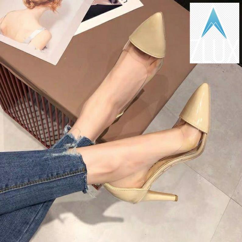 🤺 Giày cao gót mũi nhọn phối mika cao 7cm BIG SIZE 32 33 34 40 41 42 43 🤺