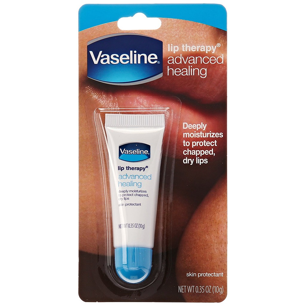 Son dưỡng cho môi nứt nẻ Vaseline Lip Therapy Tube Advanced Healing 10g (Mỹ)