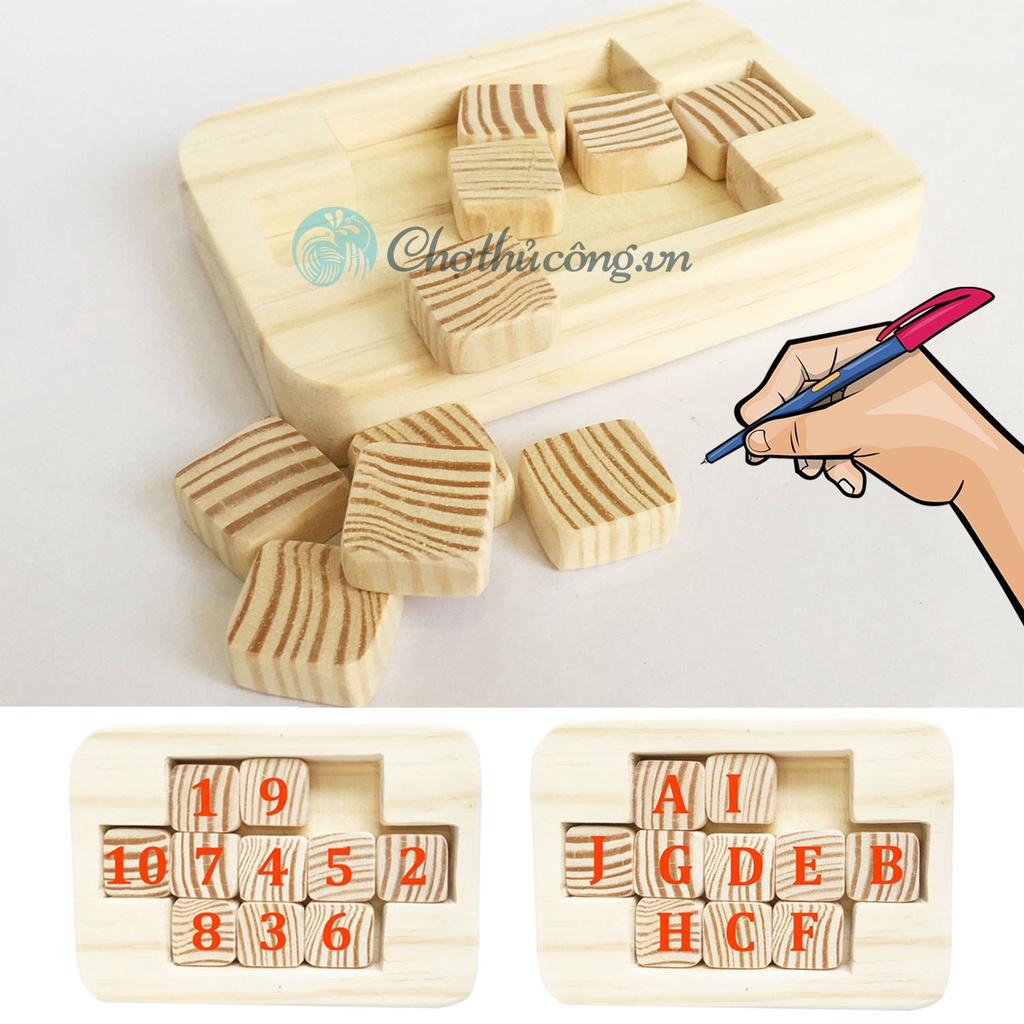Bộ đồ chơi tư duy sắp xếp đa năng bằng gỗ thông, tự do sáng tạo trò chơi, tự tạo câu đố đơn giản cho mọi lứa tuổi