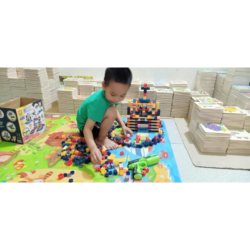 Đồ Chơi Xếp Hình 520 Chi Tiết CAO CẤP, Đồ Chơi Xếp Hình Lego Thông Minh Cho Bé