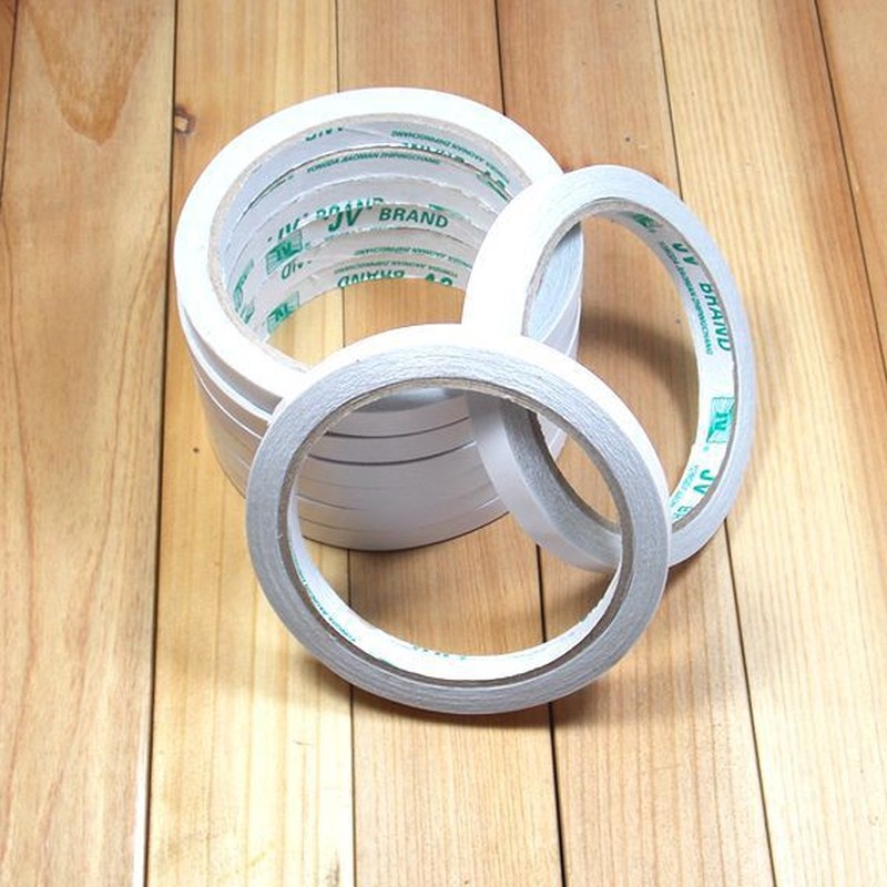 1 Cuộn Băng Keo Hai Mặt Màu Trắng Rộng 10Mm