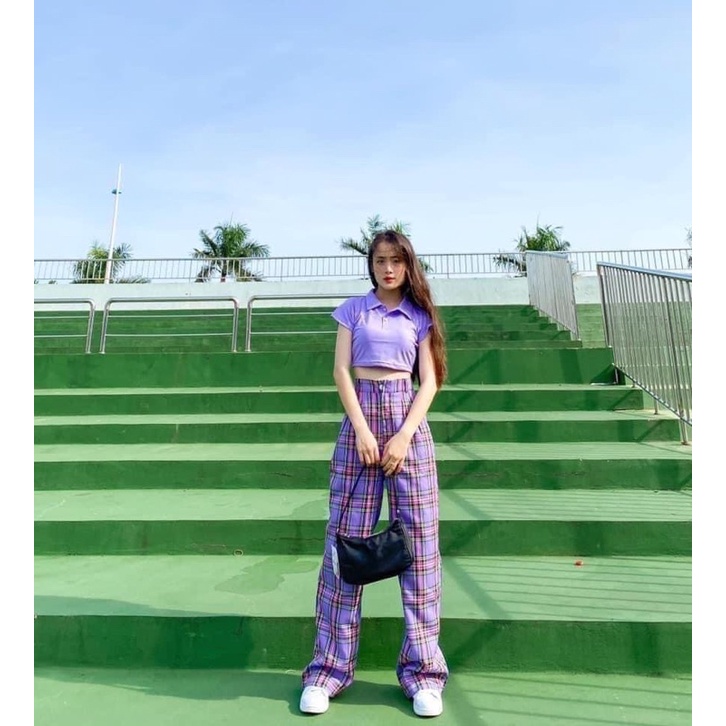Tặng Áo crotop polo màu tím và màu xanh giá 35k