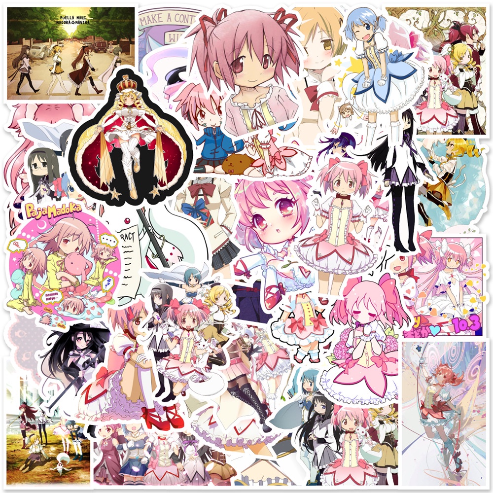 Set 50 hình dán Sticker Magical Girl dán Máy tính xách tay mũ bảo hiểm laptop vali xe máy