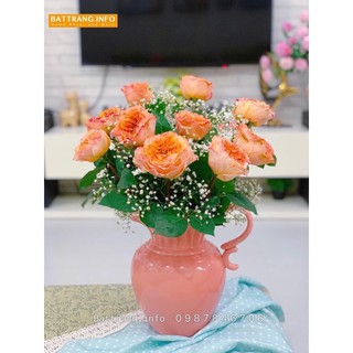 bình hoa dáng bình sữa miệng thiên nga - lọ hoa Bát Tràng