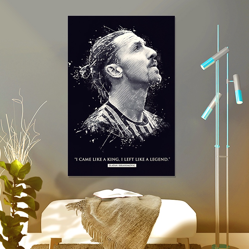 Hình Dán Kích Thước 40*60cm Chủ Đề Zlatan Ibrahimović Decor Phòng Ngủ , Quán Game , Quán Cà Phê