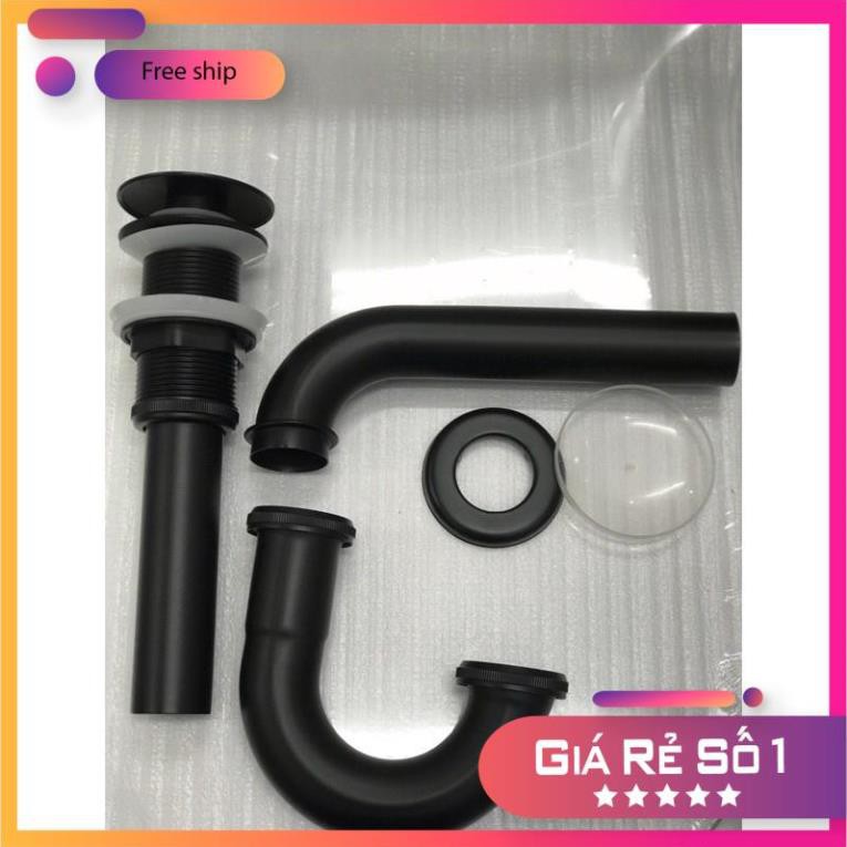 bộ xả lavabo đen có xả tràn, không xả tràn - hàng cao cấp của tây ba nha