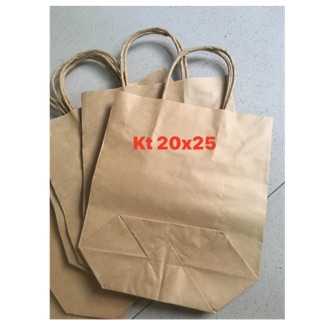 Combo 100 túi có quai loại quai giấy Kt 20x25