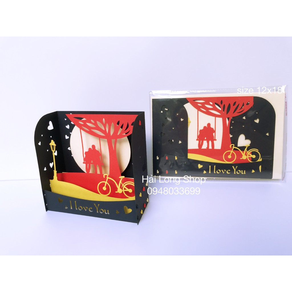 Hộp Tình Yêu 7 ( xe đạp + xích đu ) - Love - Thiệp 3D | BigBuy360 - bigbuy360.vn