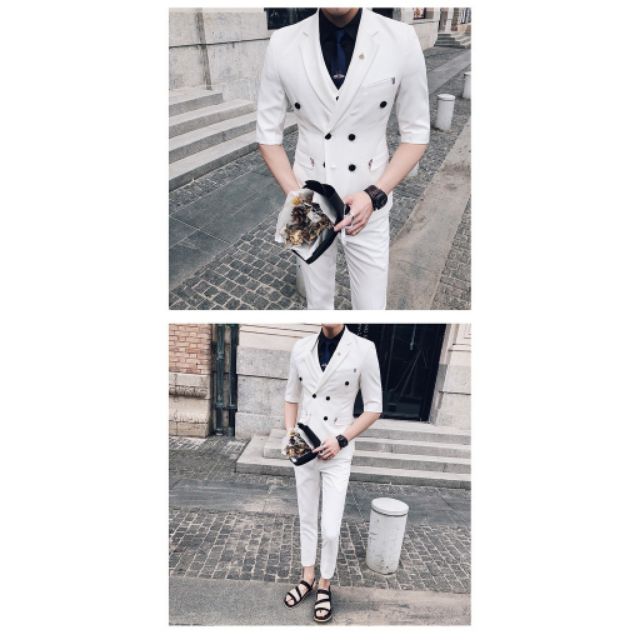 BỘ SUIT NAM A 343 T2 262 2 HÀNG KHUY  THỜI TRANG CỦA STAR SHUAI