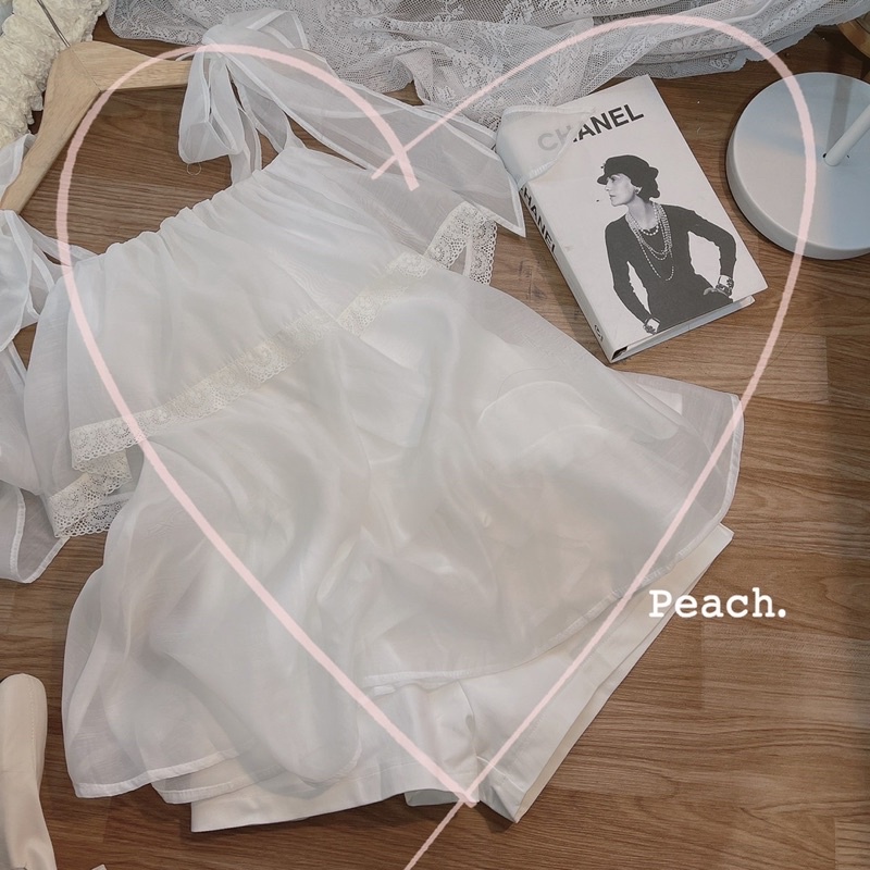 Set trễ vai nơ bên