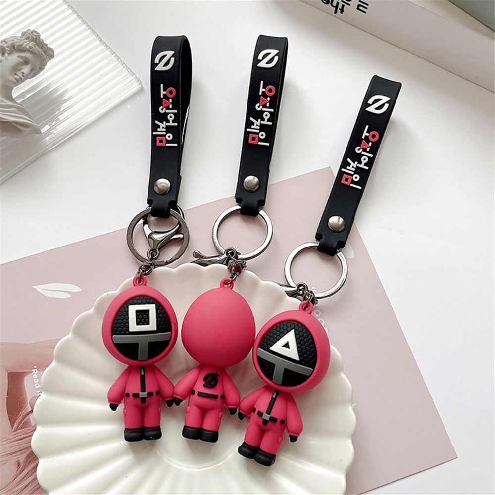 [sweet] korea  Creative Squid Game Figures pendant Keychain Key Ring Ornament