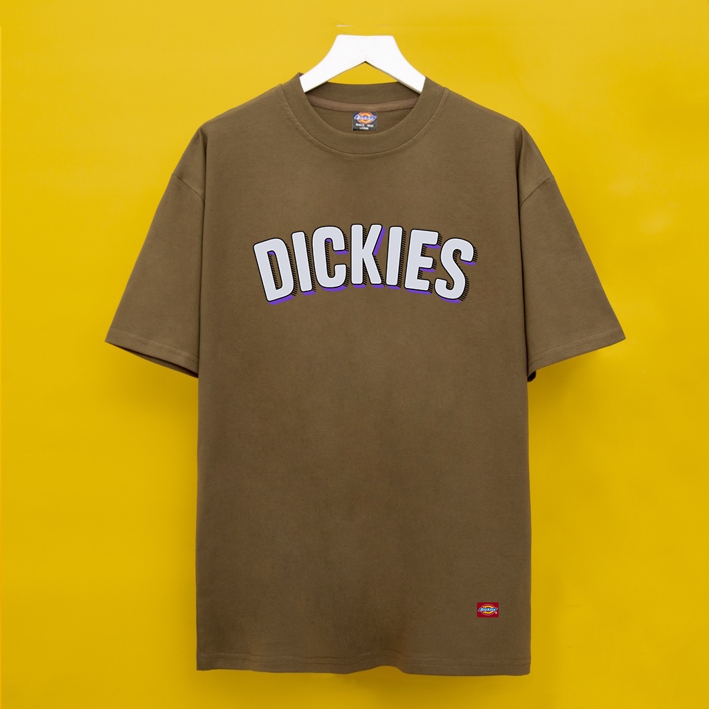 Áo Thun Dickies Logo Trắng Cong form rộng - T-Shirt Dickies cao cấp-DK04-Streetwears SG