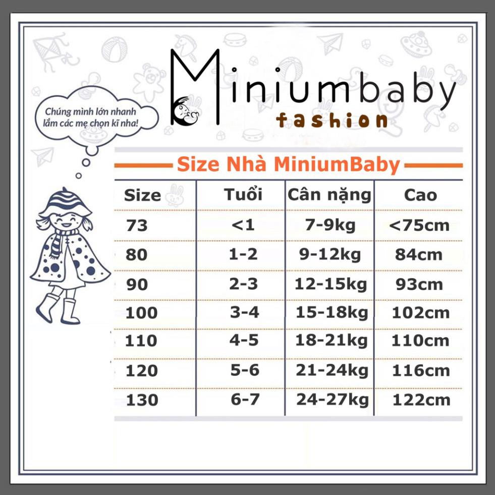 Áo dài tay thu đông mặt trời, gấu, nơ cho bé gái/trai chất liệu 100% cotton cao cấp, quần áo trẻ em MiniumBaby-A1287