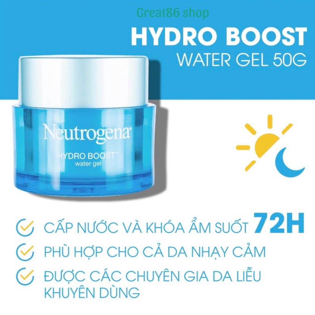 Kem dưỡng ẩm great86 kem dưỡng Neutrogena dưỡng ẩm cấp nước phù hợp mọi loại da 50g Aqua gel Water gel