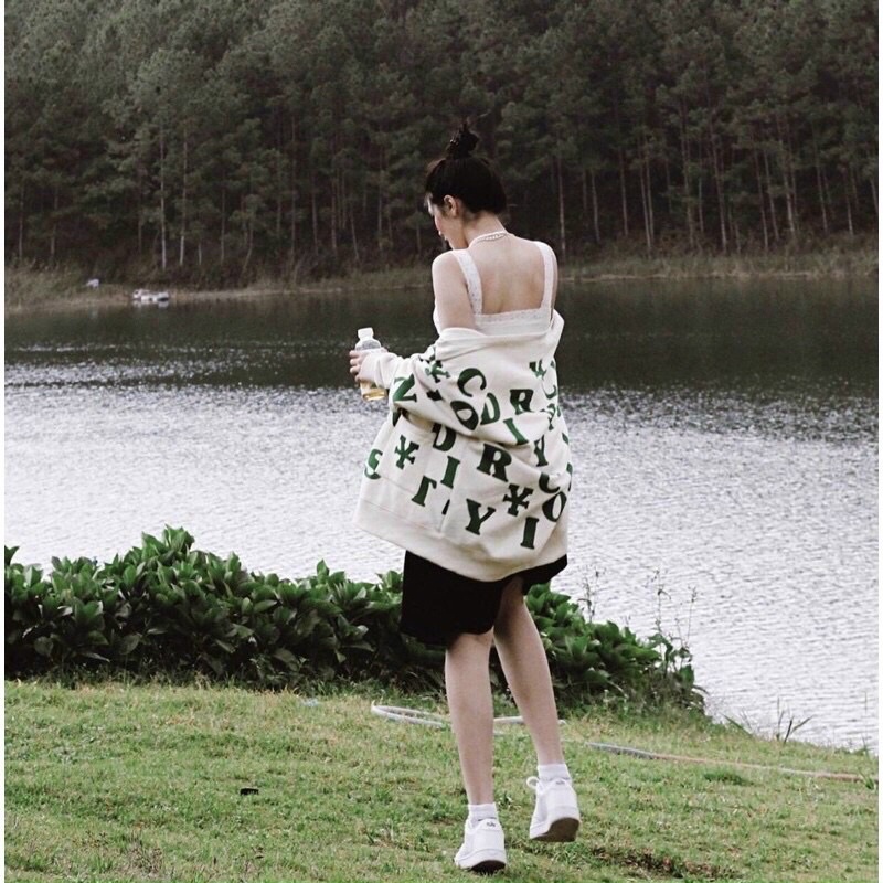 Áo Khoác Cadigan Chữ Xanh và Hoạ Tiết Tym Nâu 🦋FREESHIP🦋Áo Khoác 2 Màu Siêu Hot | BigBuy360 - bigbuy360.vn