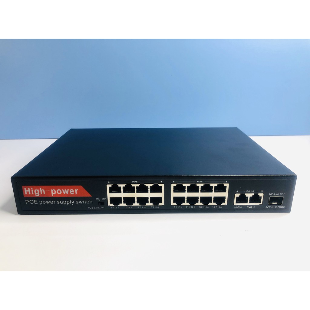 Switch chia mạng POE 16 Port IP-Link + 2 Uplink 100/1000 Mbps