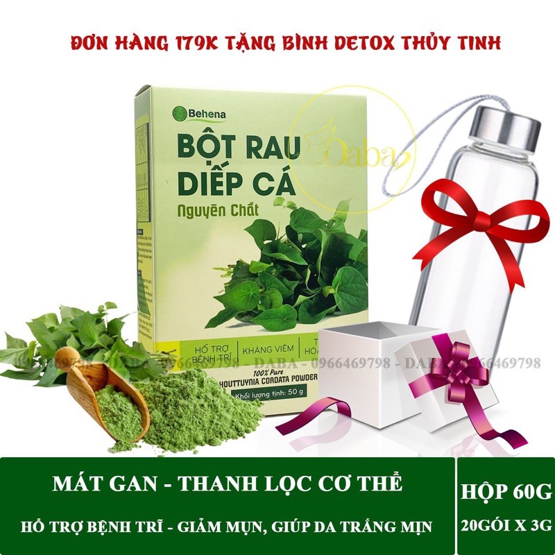 Bột diếp cá Behena, cải thiện hệ tiêu hoá , làm đẹp da, kháng viêm tốt (Hộp 50g)