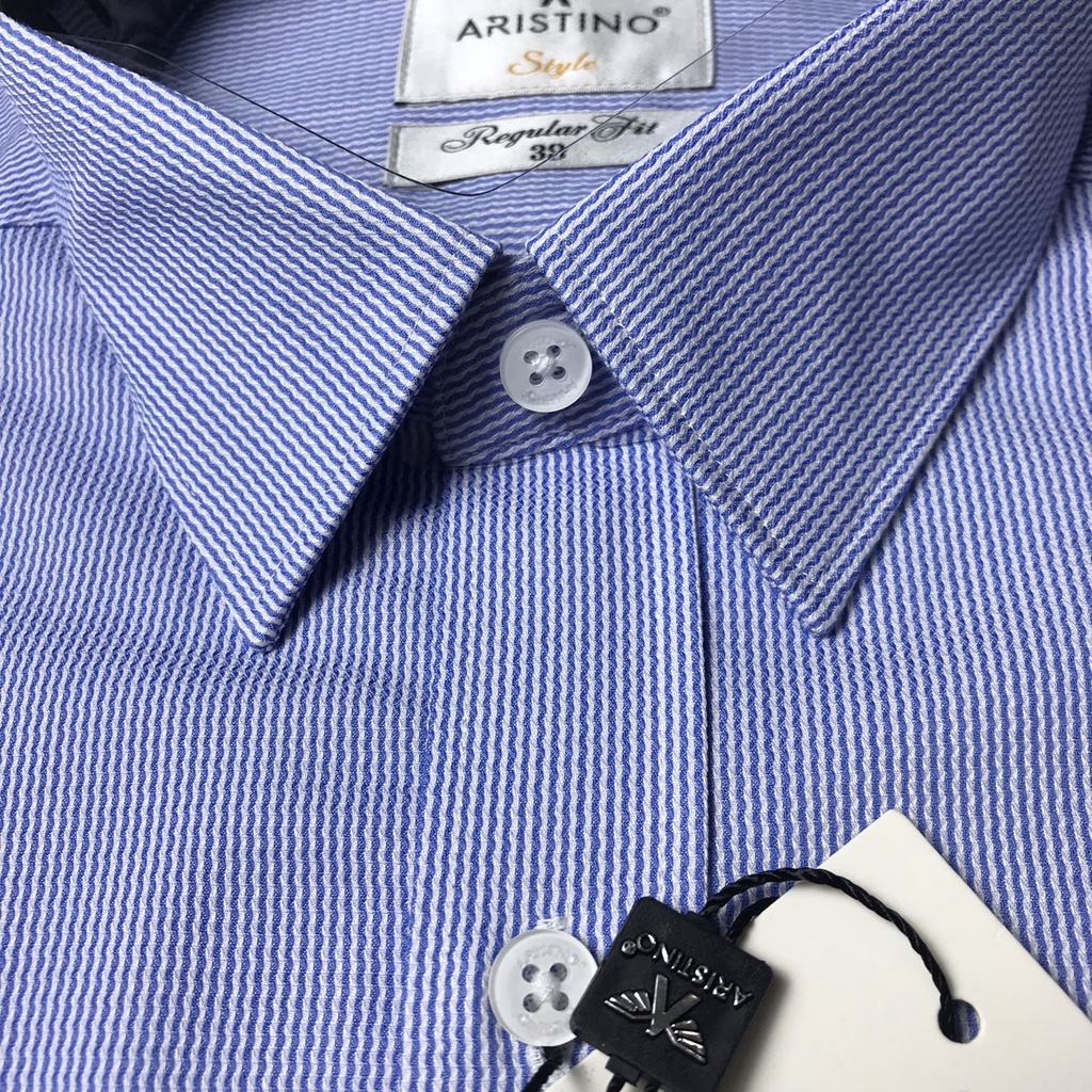Áo sơ mi nam dài tay ARISTINO sợi sồi có túi ngực tà lượn dáng reguler als53908