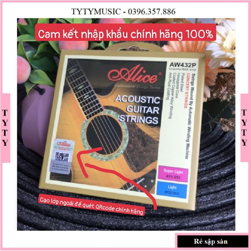 [Mã LIFE20KALL giảm 10% đơn 50K] Dây Đàn Guitar Acoustic Alice AW432 Nhập Khẩu CHÍNH HÃNG TYTYmusic