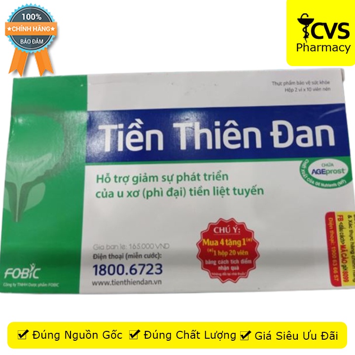 Tiền Thiên Đan Hộp 20 Viên - Hỗ Trợ Giảm Sự Phát Triển Của U Xơ Tiền Liệt Tuyến , Cvspharmacy