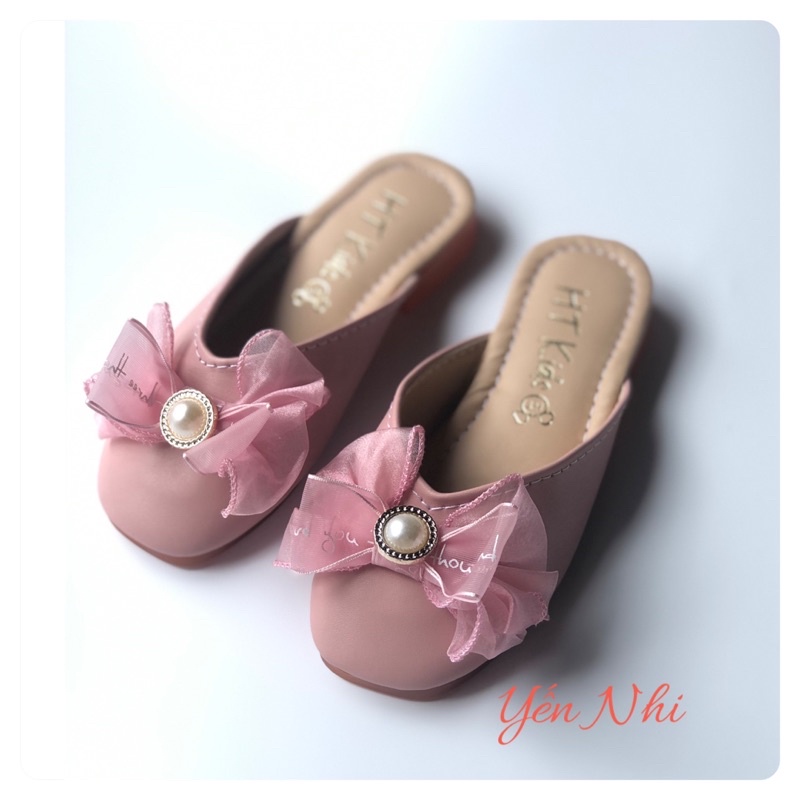 Sục nơ ren công chúa dáng Hàn Quốc da PU cho bé gái,sục trẻ em cho bé gái