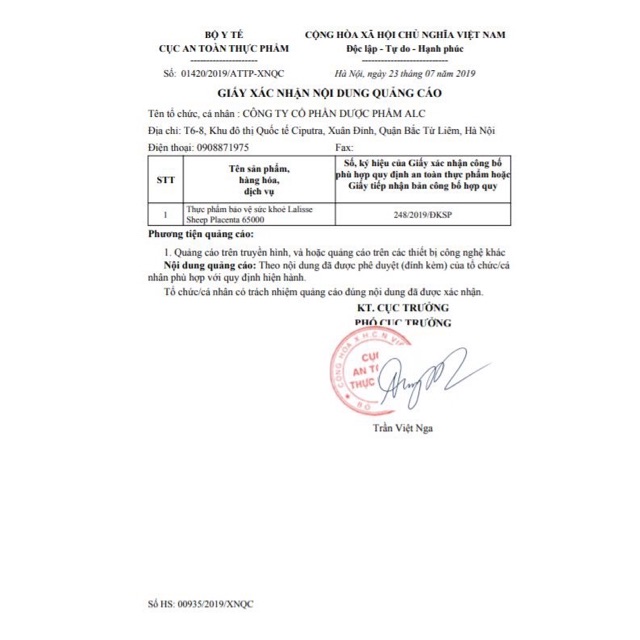 Lalisse Sheep Placenta 65000 - Viên uống nhau thai cừu đẹp da