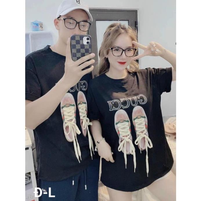 FREESHIP HOẢ TỐC Áo Phông Unisex Nam Nữ Hình Đôi Giày Có Dây Thật