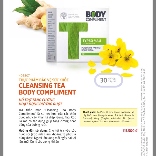 Trà Thảo Mộc Cleansing Tea Body Compliment Mẫu mới 2020