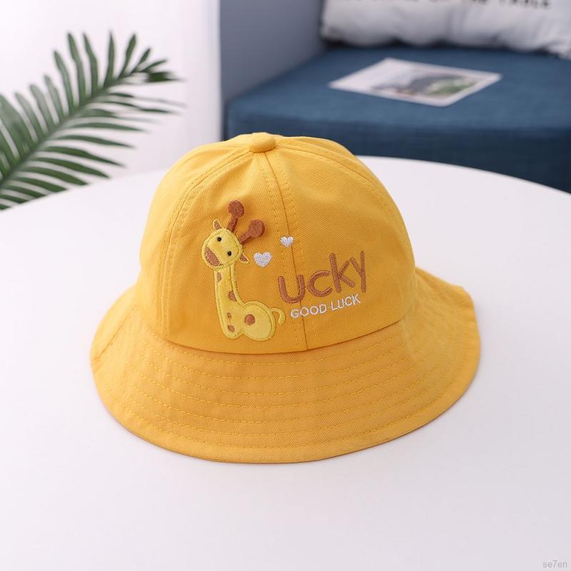 Mũ Chống Nắng Họa Tiết Hươu Cao Cổ Hoạt Hình Dành Cho Bé 1-3 Tuổi