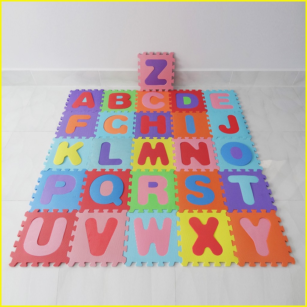 Thảm xốp cho bé (bộ chữ cái 26 tấm từ A-Z)- Kích thước mỗi tấm 30x30x1cm- Hàng Việt Nam- Mẹ Tròn Store