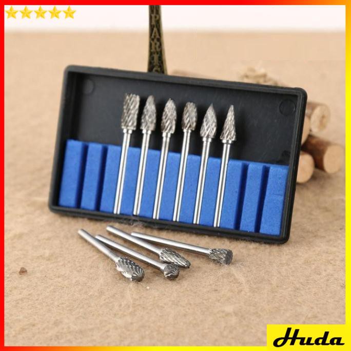 BỘ 10 MŨI MÀI KHẮC LÀM LŨA GỖ BẰNG THÉP HỢP KIM VONFRAM  -  đồ làm mộc