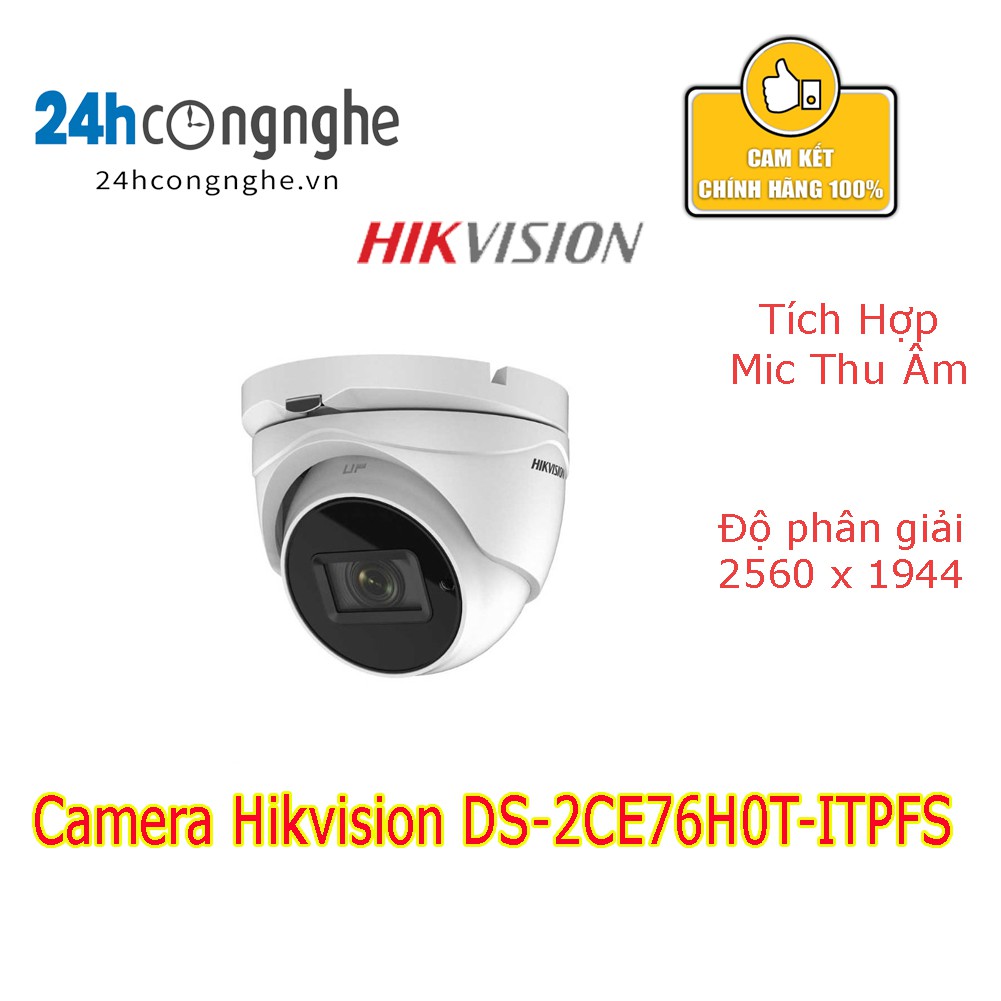 Camera HDTVI 5MP có mic HIKVISION DS-2CE76H0T-ITPFS