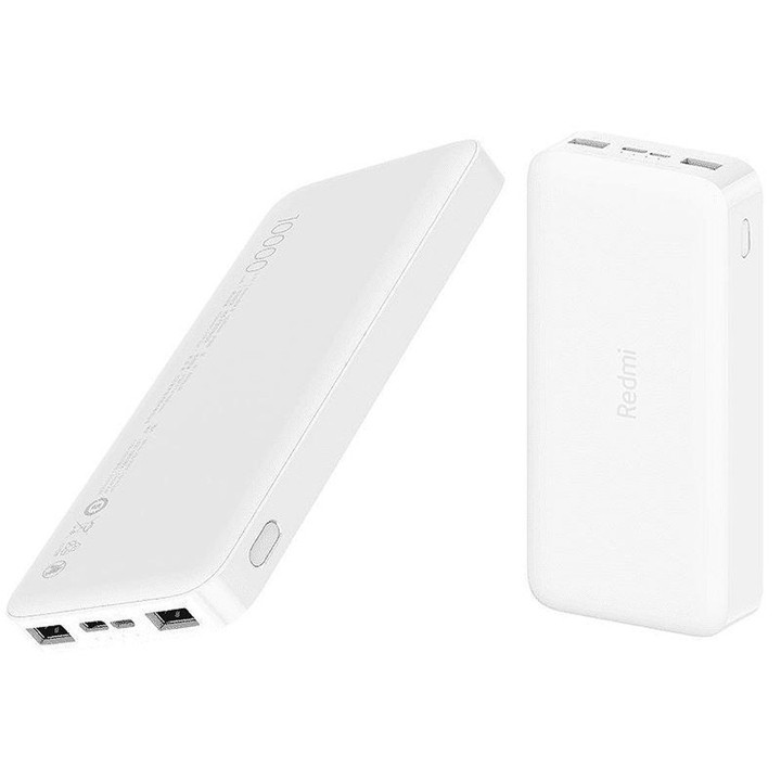 Pin sạc dự phòng Xiaomi Redmi PB100LZM 10000mAh hỗ trợ 2 cổng sạc vào (Trắng)