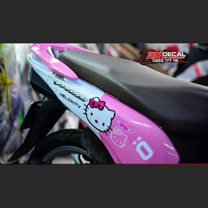 Tem Trùm Vision Hồng Trắng Hello Kitty