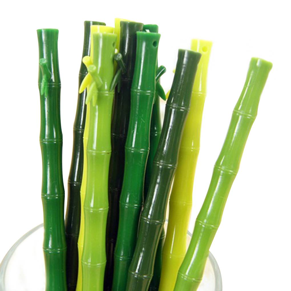 [CHOO] 0 38mm Black Refill Pens Realistic Bamboo Shape Gel Writing Pen Office School Supplies
