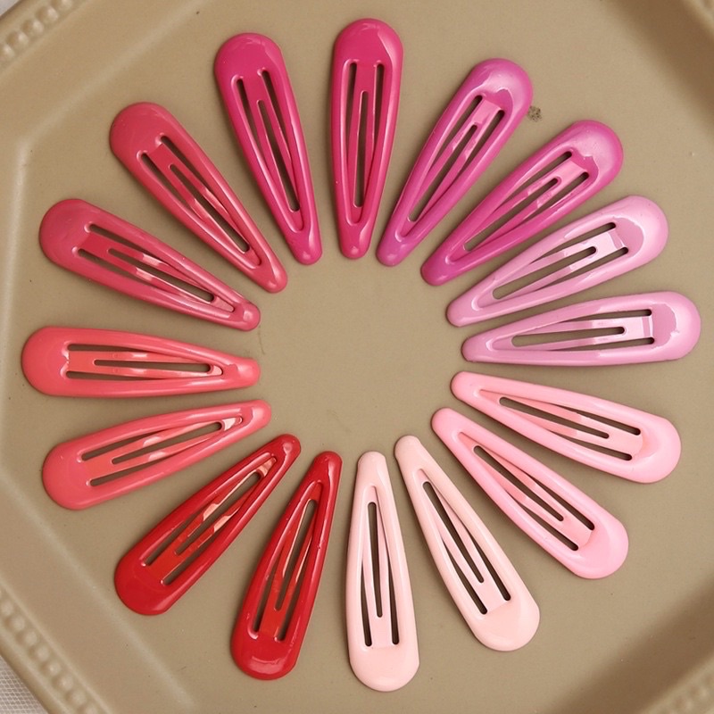 Kẹp tóc mini Hàn Quốc, kẹp bấm giọt nước 5cm phủ dầu bóng nhiều màu sắc ngọt ngào