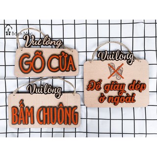 Bảng gỗ trang trí Vui lòng...