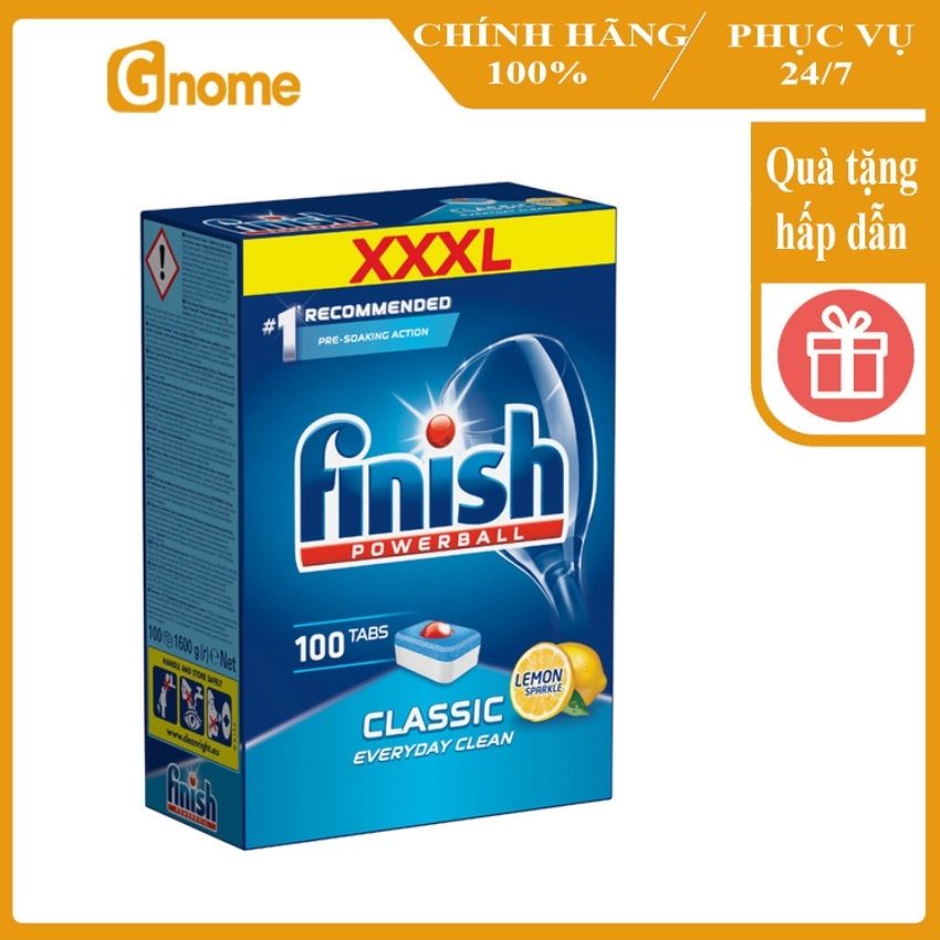 Viên rửa bát Finish Classic hộp 100 viên [Hàng Đức]