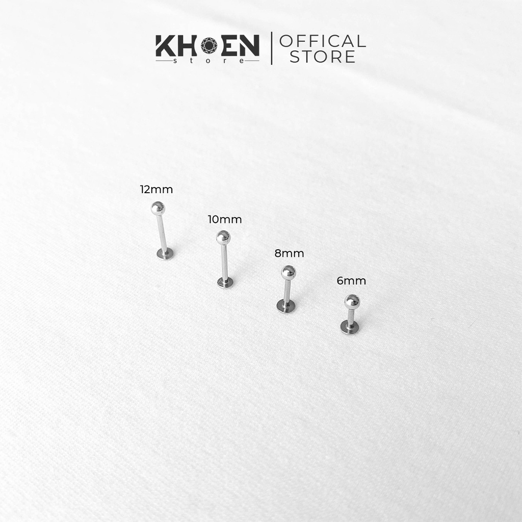 (1 Chiếc) Khuyên tai Hạt bi chân dẹp vị trí môi, tragus, forward helix - Khoen Store