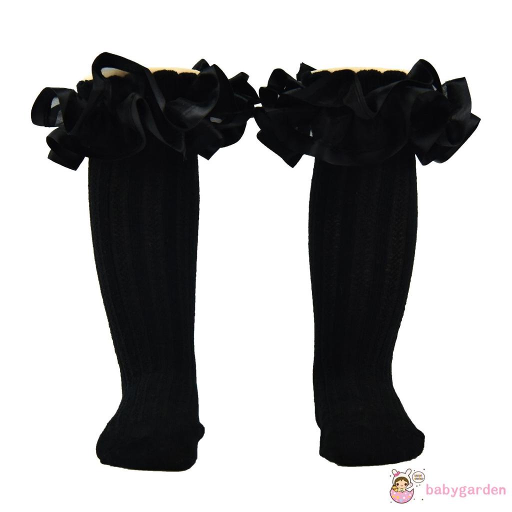 Vớ Cổ Cao Bằng Len Phối Ren Thoáng Khí Chống Trượt Thời Trang Xuân Hè Cho Bé Gái 0-3 Tuổi