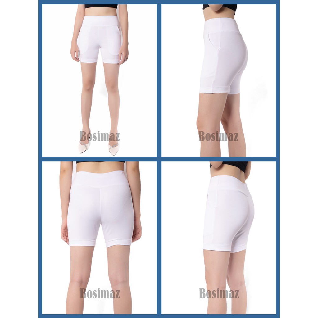 Quần Legging Nữ Bosimaz MS334 đùi túi trước màu trắng cao cấp, thun co giãn 4 chiều, vải đẹp dày, thoáng mát. | BigBuy360 - bigbuy360.vn