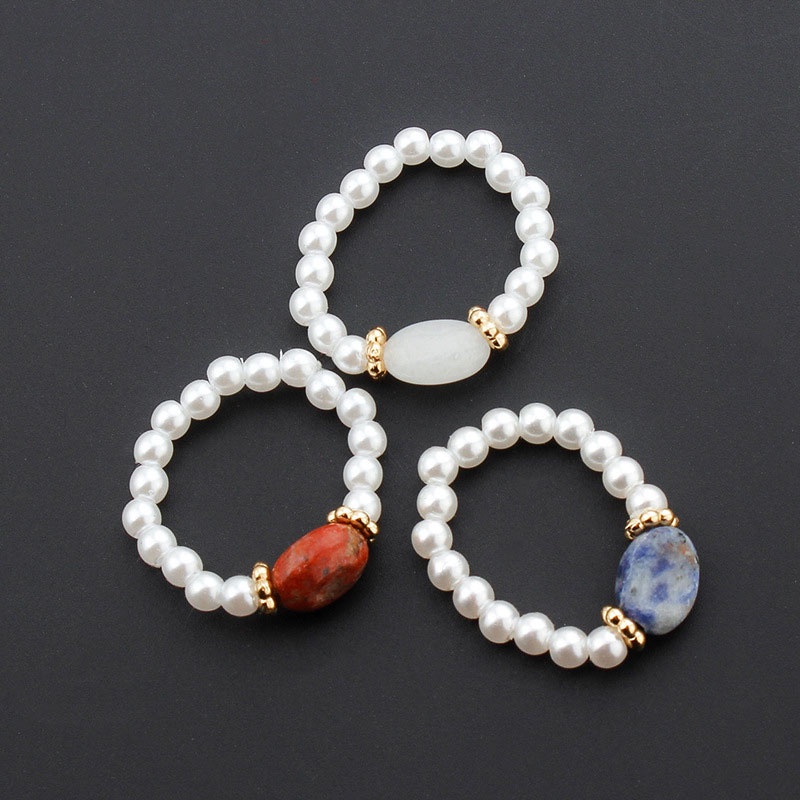 Nhẫn Đính Ngọc Trai Nhân Tạo Thời Trang Cho Nữ