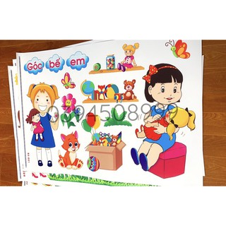Tranh góc mầm non- góc bế em